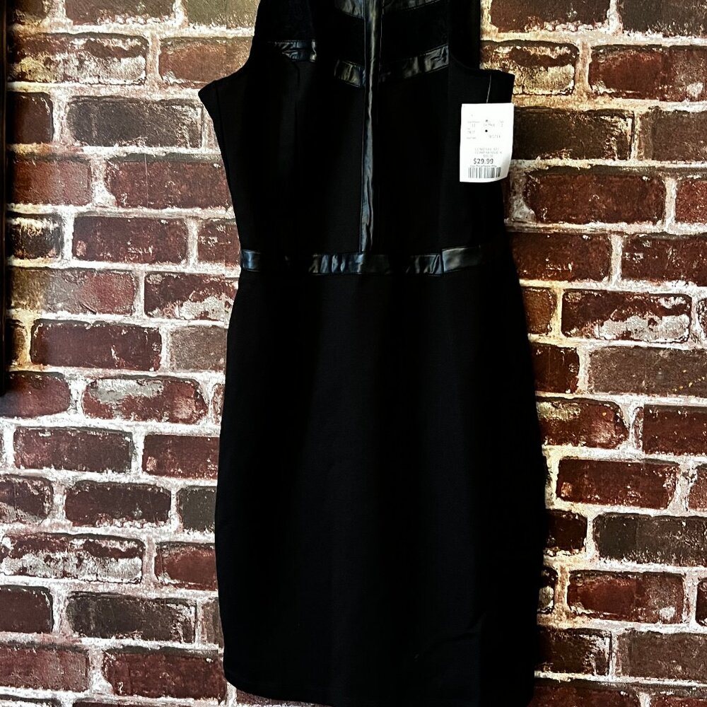 Buffalo David Bitton Black Lace & Faux Leather Dress